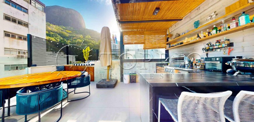 Cobertura Triplex de 455 m² na Rua Sambaíba – Vista para o Mar e o Morro Dois Irmãos