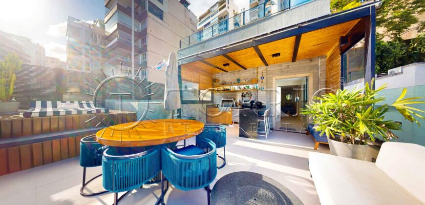 Cobertura Triplex de 455 m² na Rua Sambaíba – Vista para o Mar e o Morro Dois Irmãos