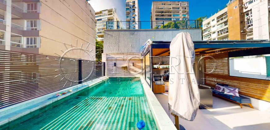 Cobertura Triplex de 455 m² na Rua Sambaíba – Vista para o Mar e o Morro Dois Irmãos