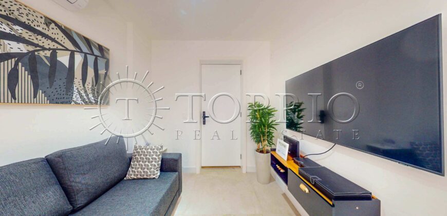 Apartamento Garden à venda no Leblon – 42 m² | Porteira Fechada | Prédio Novo