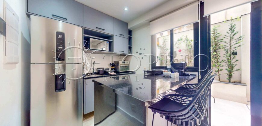 Apartamento Garden à venda no Leblon – 42 m² | Porteira Fechada | Prédio Novo