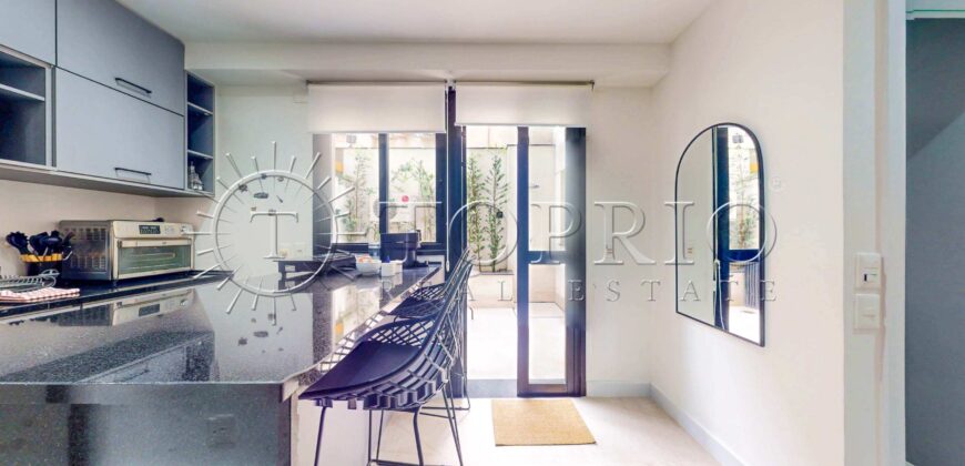 Apartamento Garden à venda no Leblon – 42 m² | Porteira Fechada | Prédio Novo