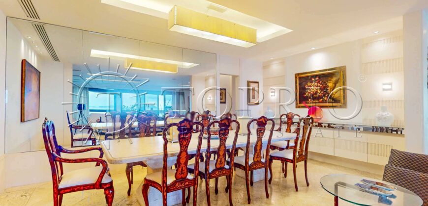 Apartamento de luxo na Av. Delfim Moreira com 435m² e vista frontal para o mar