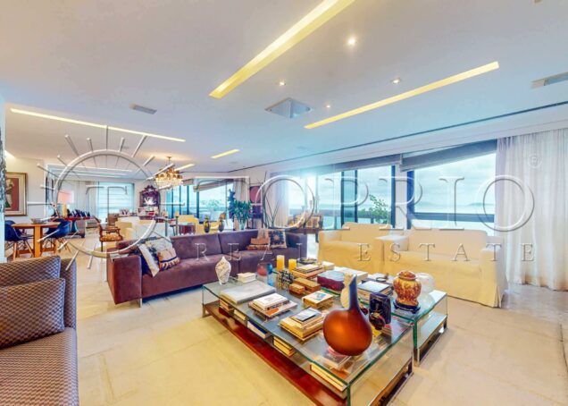 Apartamento de luxo na Av. Delfim Moreira com 435m² e vista frontal para o mar