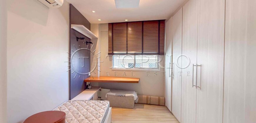 Apartamento de 91 m² à venda no Jardim Botânico, reformado e com vista para o Cristo Redentor