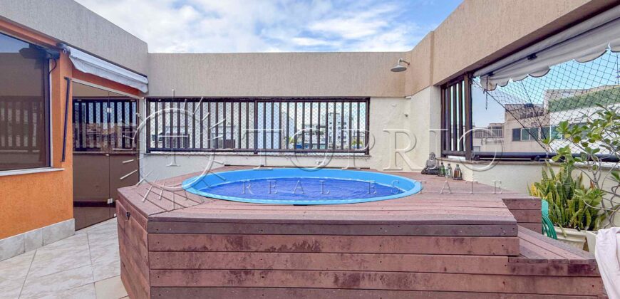 Cobertura à Venda no Leblon com 153 m², Piscina Privativa e 2 Vagas